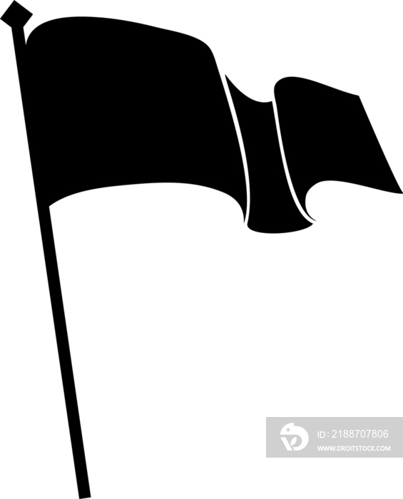 Black isolated pennant flag, retro waving banner