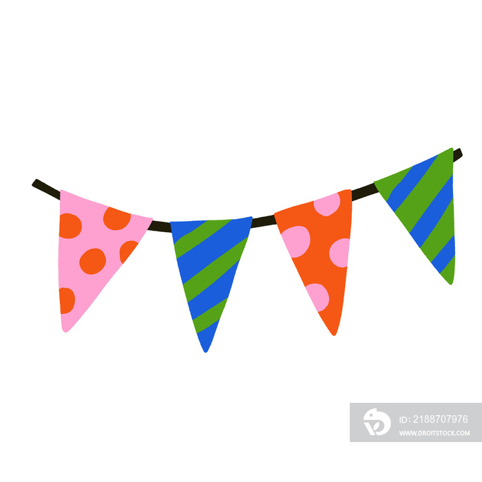 Decoration streamers birthday celebrations illustration