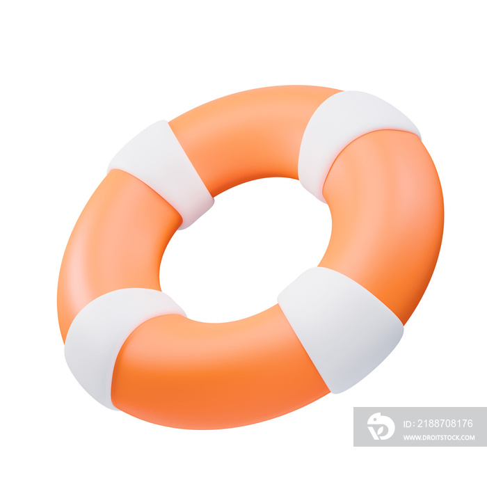 red life buoy 3d illustration