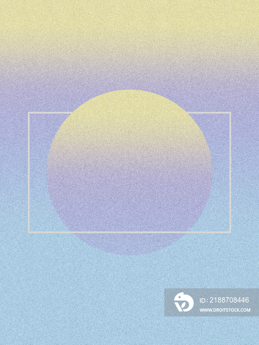 Sunset gradient. Digital noise texture. Nostalgia, vintage, retro style. Abstract lo-fi background. Foggy grain texture. Poster template. Minimal, minimalist. Gray, purple, blue, yellow colors