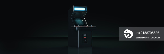 vintage arcade game machine. 3d rendering