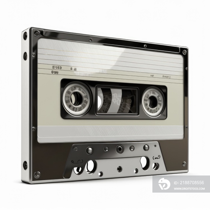 Vintage audio cassette tape isolated on a white background