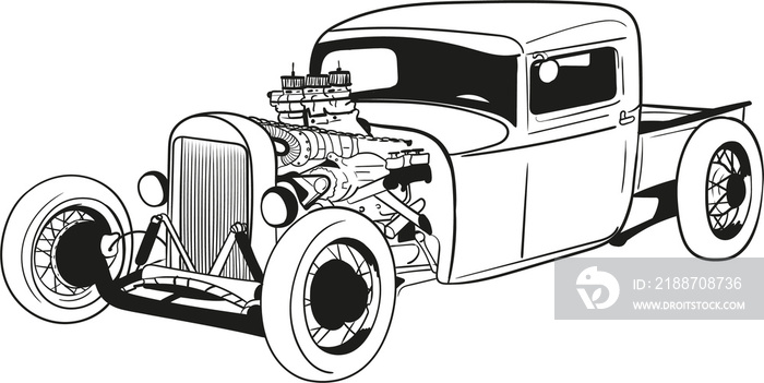 cartoon hot rod,cartoon car,american muscle car,hot rat car