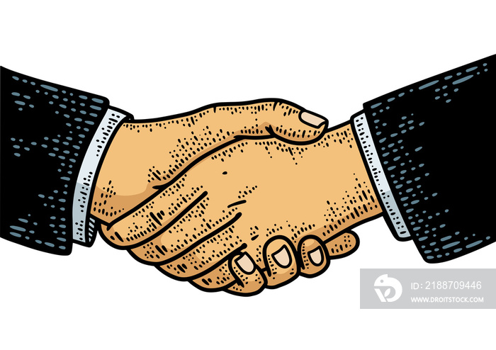 Businessman handshake sketch PNG illustration with transparent background