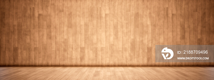 Concept or conceptual vintage or grungy brown background of natural wood or wooden old texture floor and wall as a retro pattern layout. A 3d illustration metaphor to time, material, emptiness,  age