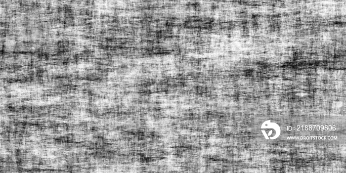 Seamless greyscale dirty grunge fabric background texture. Tileable weathered wrinkled black and white linen pattern overlay. Distressed stained monochrome effect. High resolution 3D Rendering..