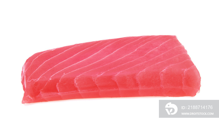 Raw tuna fish isolated on white background.