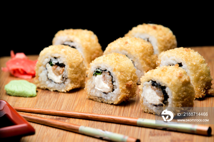 Hot tempura roll with prawn