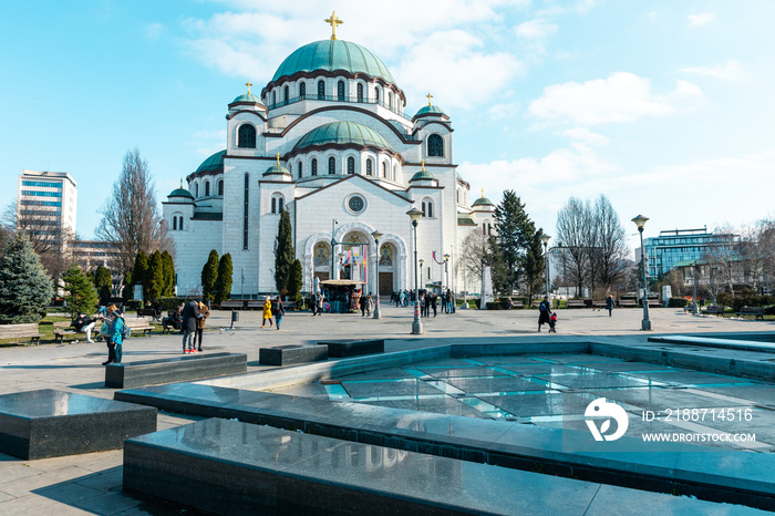 The Cathedral of Saint Sava in Belgrade, Serbia. Largest Serbian Orthodox church in the Balkans.