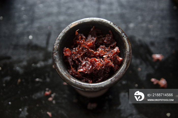 The process of cooking shisha, hookah bowl