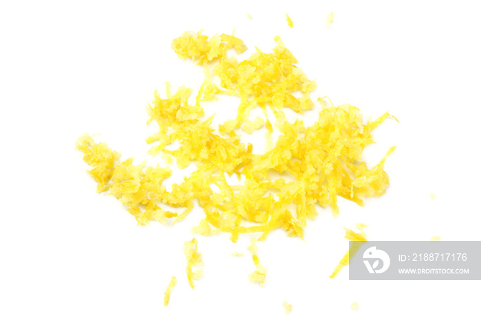 lemon zest isolated on white background. healthy food