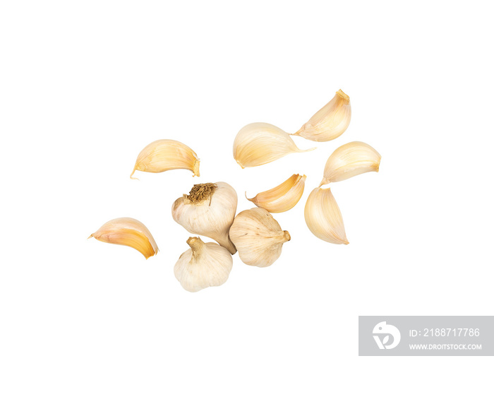 Top view of garlic isolated