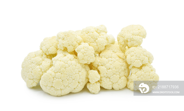Heap of cauliflower isolated on white background.