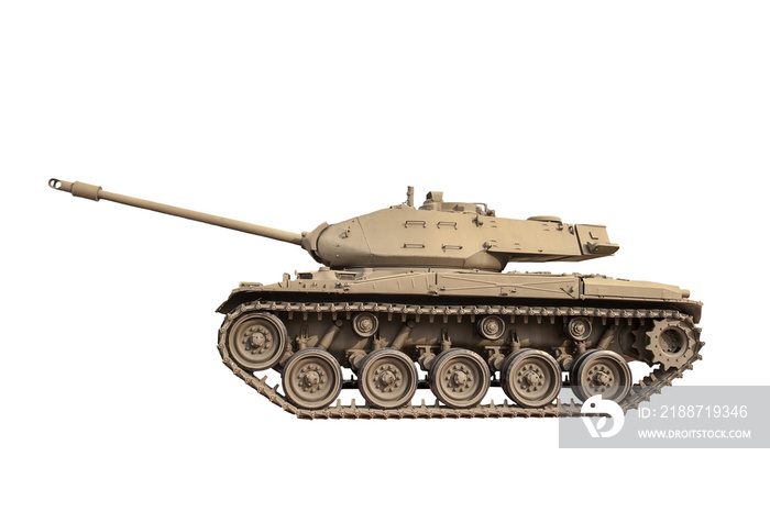 light tank isolated on white background