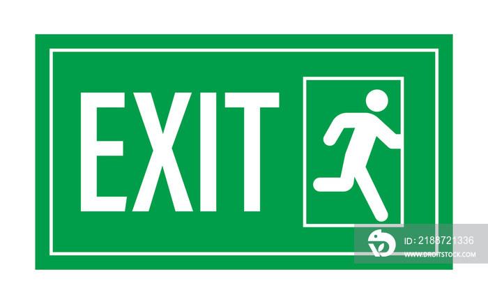 Emergency exit sign. Protection symbol. Fire icon.  stock illustration.