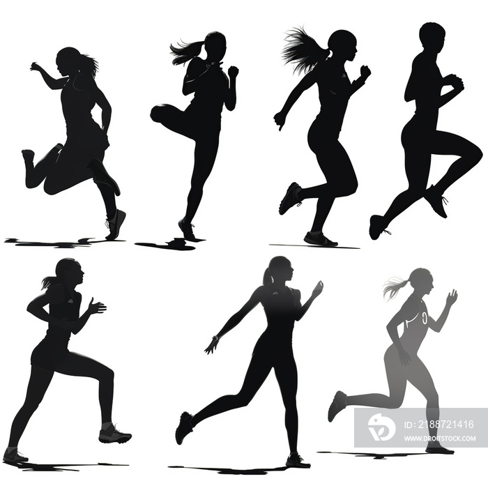 silhouette, woman, sport, runner, vector, running, dance, run, jump, dancer, body, black, athlete, illustration, fitness, action, people, exercise, sports, soccer, jogging, player, art, sprint, footba