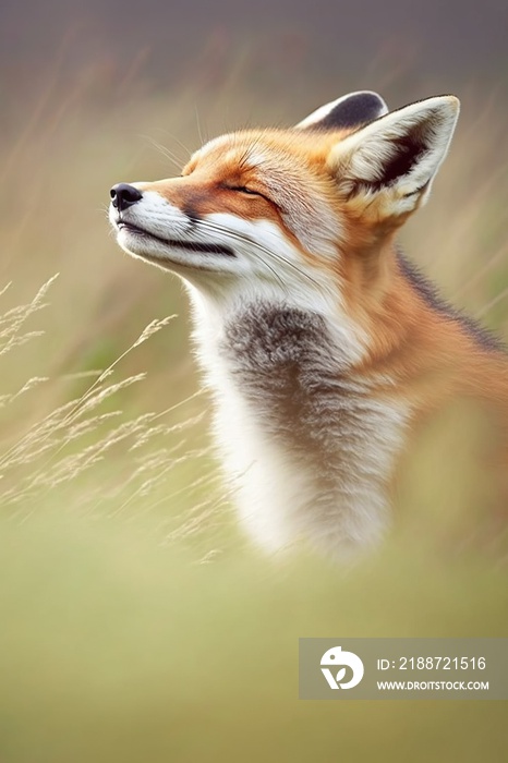 red fox in the wild, red fox closeup in nature