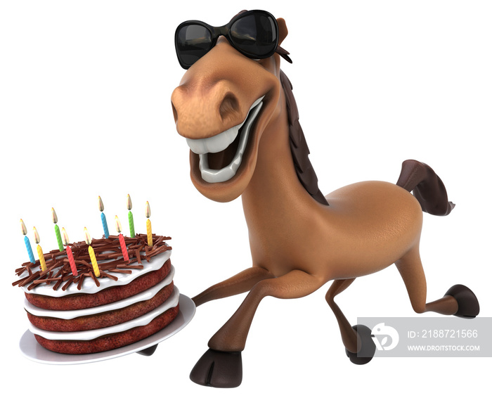 Fun horse - 3D Illustration