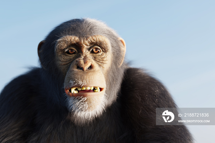 Chimpanzee monkey portrait