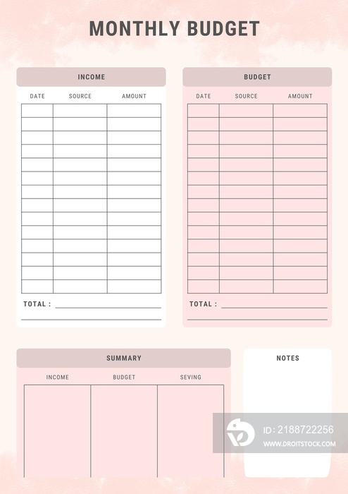 Digital Monthly Budget Planner Template Sheet. Elegant Budget Planner Pages Sheet. Minimalist Planner Page Template. Modern planner template sheet