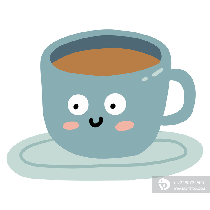 Cup of happy coffee character illustration design.