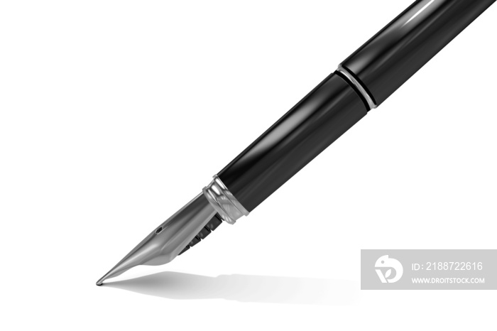 Composite image of black fountain pen