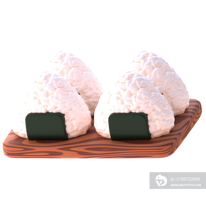 Onigiri In 3d render for graphic asset web presentation or other