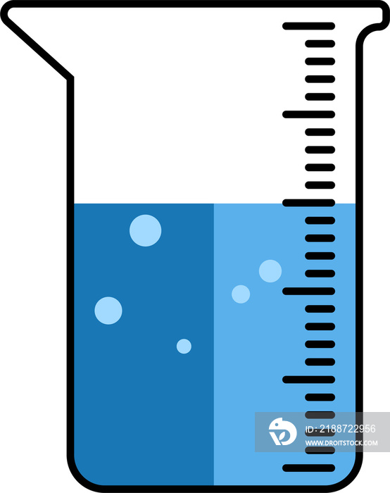 laboratory equipment in a flat design drawing. beaker and flask illustrations. objects for educational design elements.