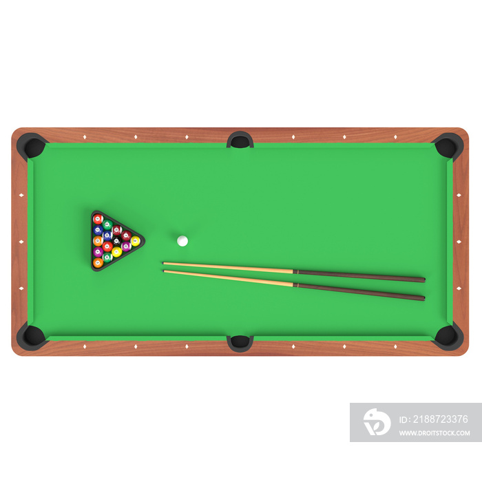 3d rendering illustration of a billiard table