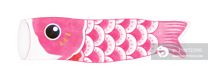 Pink carp streamer (koinobori) illustration PNG