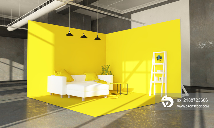 yellow sofa showroom