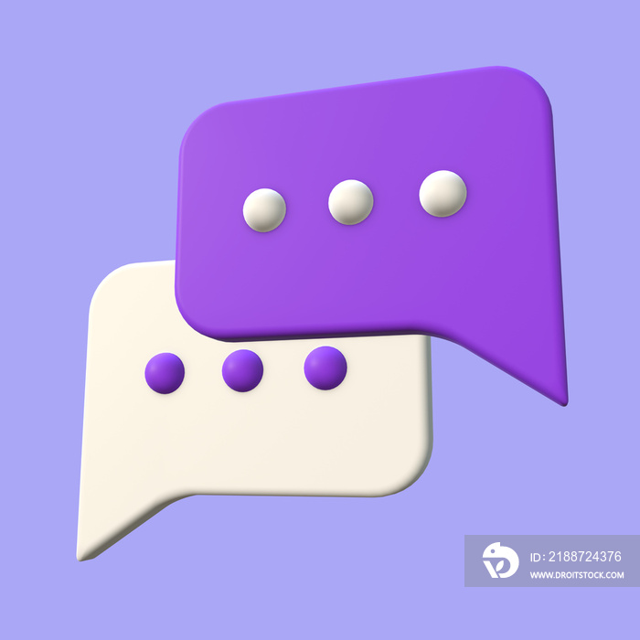 Square Bubble Chat 3D Illustration