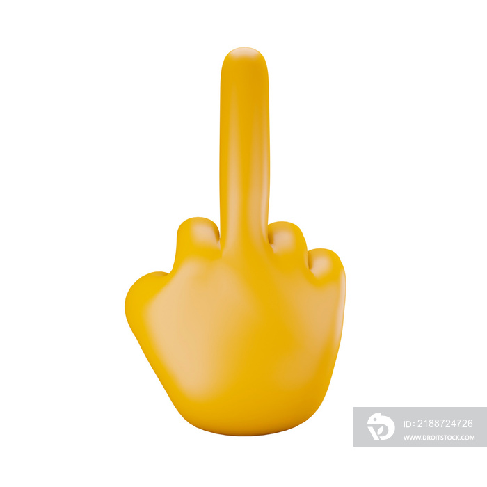 3d illustration middle finger gesture