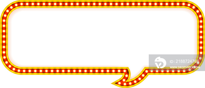 Circus neon light bulb dialog frame template