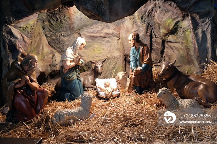 Nativity Scene, Christmas creches in the Basilica of the Sacred Heart in Zagreb