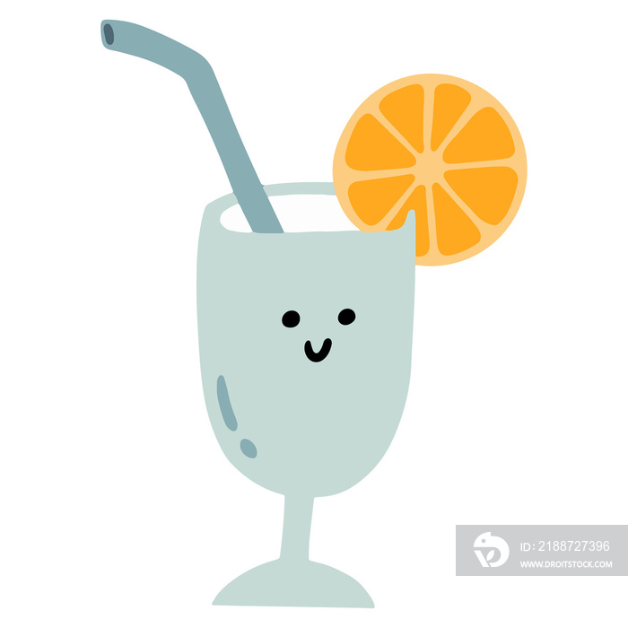 Cup of happy orange juice character illustration design.