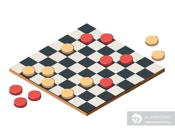 Chess board game isolated