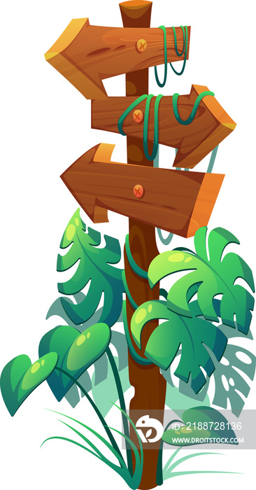 Tropical wooden signpost