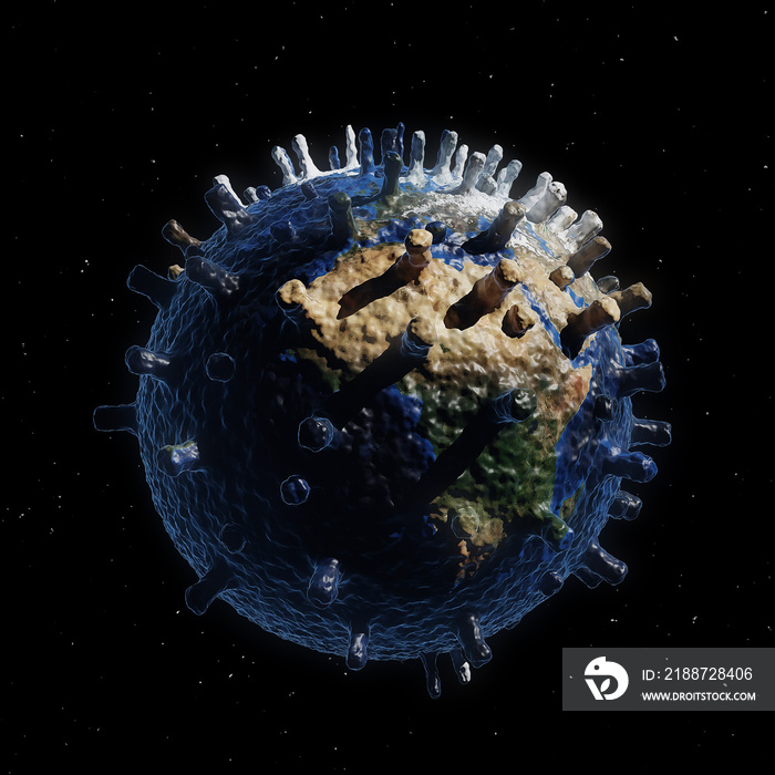 Planet Earth infected by coronavirus