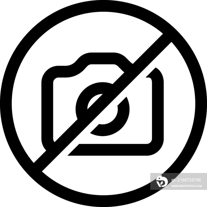 Crossed Camera Symbol. No Photo Sign