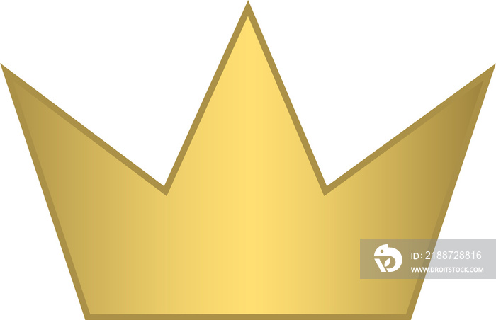 Golden crown isolated. Png file