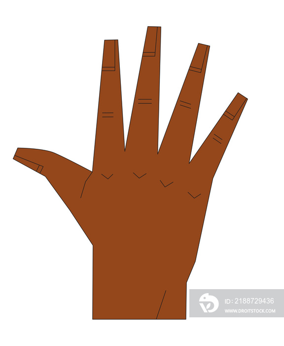 Diverse Hand Signals Number 5 ASL Dark Medium Skin Tone