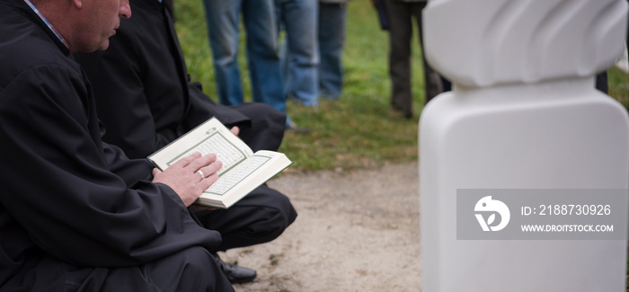 quran holy book reading by imam  on islamic funeral