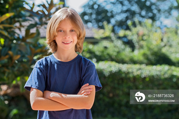 Portrait of a smiling young boy outdoor