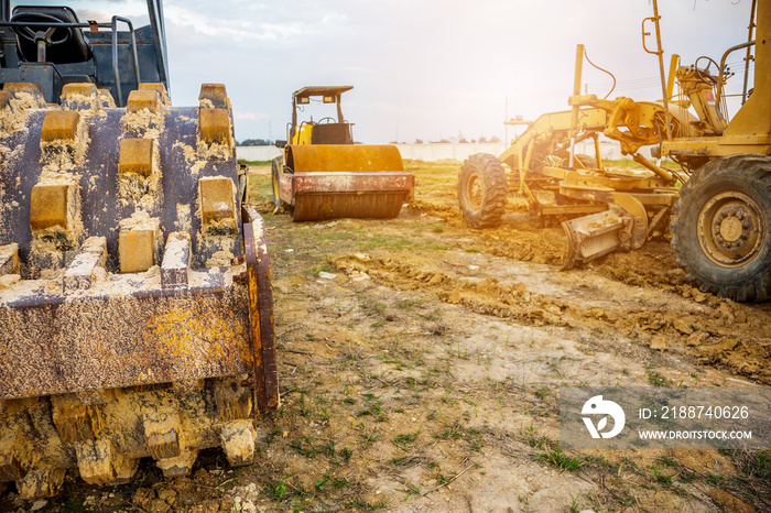 heavy machinery at construction site