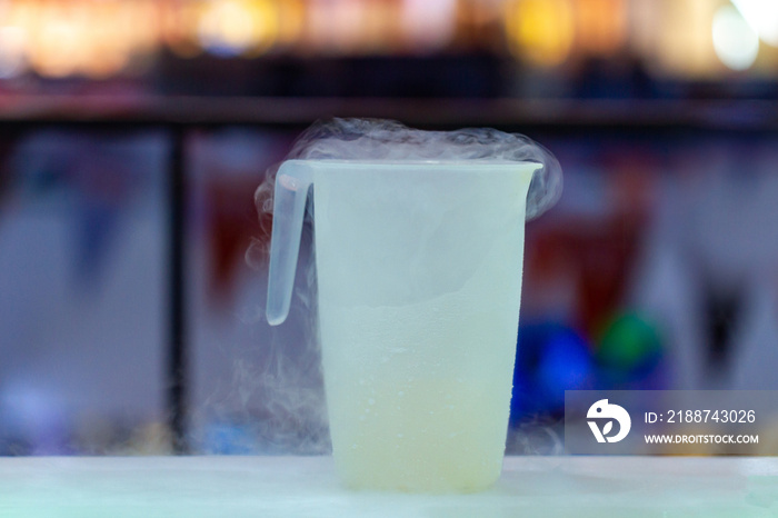 Liquid nitrogen pitcher at the bar