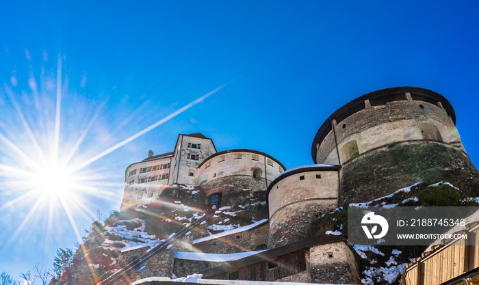 The Kufstein Fortress in winter landscape, Tyrol, Austria