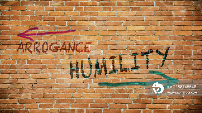 Street Sign to Humility versus Arrogance