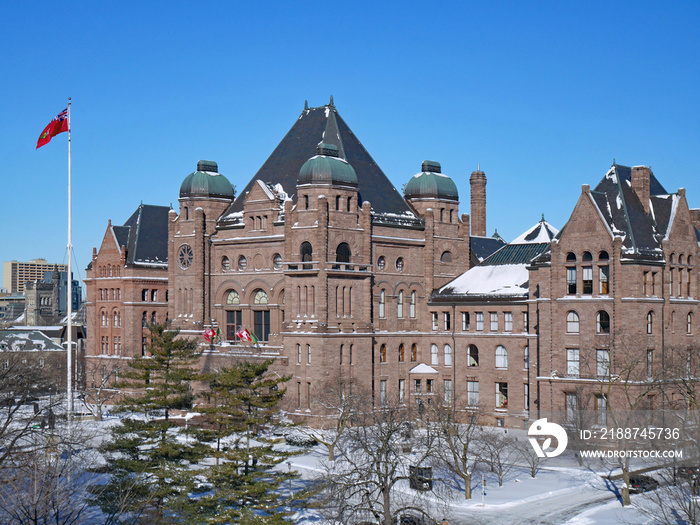 Provincial Parliament Building of the government of Ontario in winter