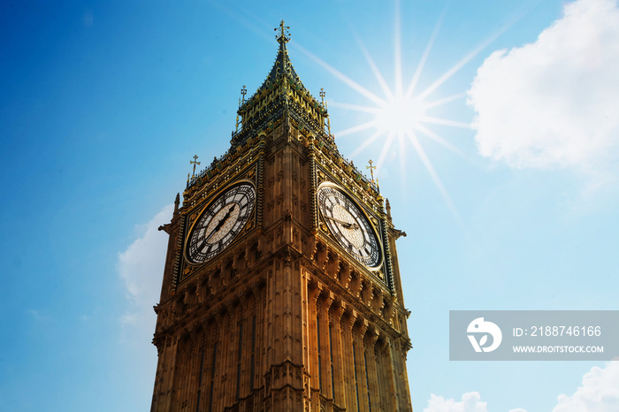 extreme heat in London sun and Big Ben